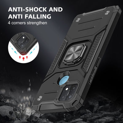 Shockproof with Ring Holder Kickstand Case for Samsung Z Fold 3 - Black