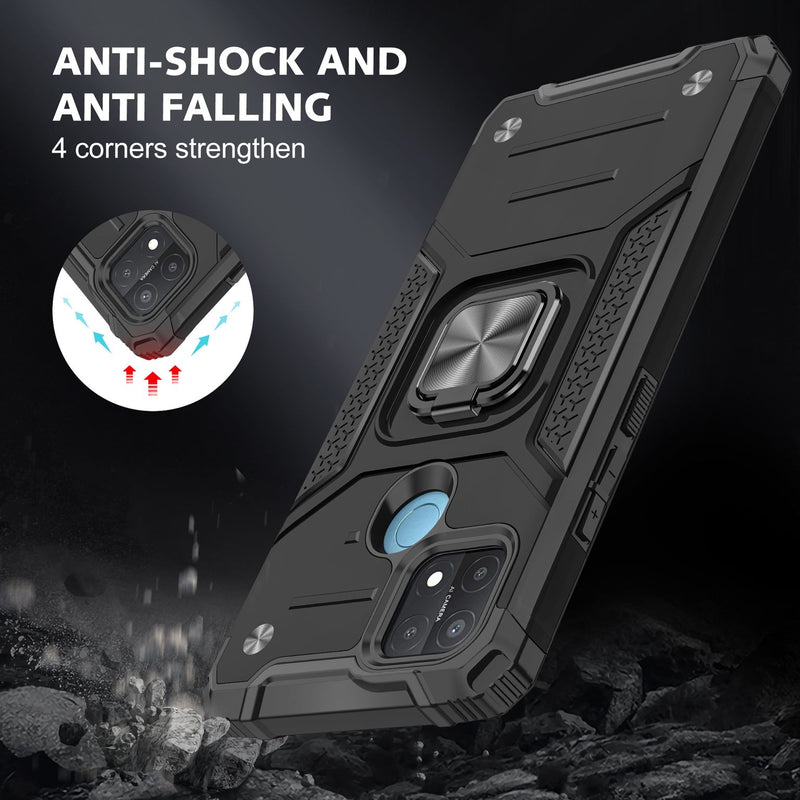 Shockproof with Ring Holder Kickstand Case for Samsung Z Fold 3 - Black