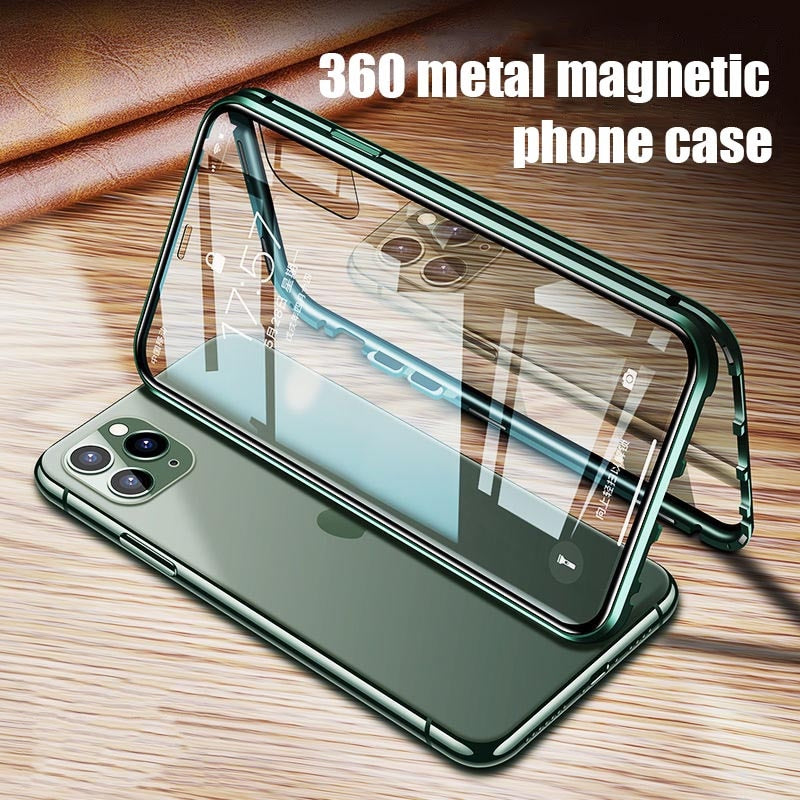 360 Full Protection Magnetic Case For iPhone 14 - Black