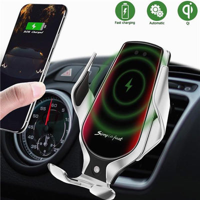 R3 Auto Clapping Smart Sensor Wireless Car Charger - Black