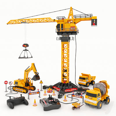 Remote Control Mod Builder Mixer & Dump Truck RC Tower Crane