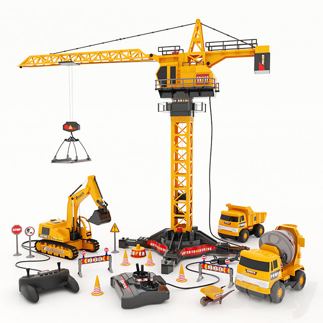 Remote Control Mod Builder Mixer & Dump Truck RC Tower Crane