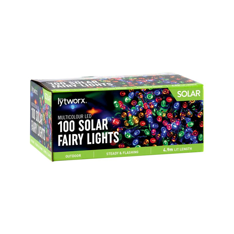 Lytworx 100 Multicolour 2 Function Solar LED Fairy Lights