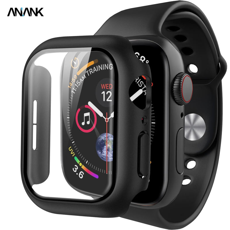 ANANK Bumper Case with Build-In Screen Protector for iWatch Series 45mm - Black