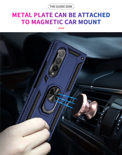 Shockproof Magnet Ring Holder Case for Samsung Z Fold 4