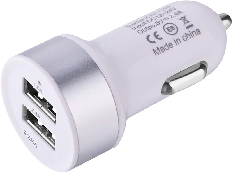 Devia Smart Dual USB Car Charger - White - Car Charger - best2buy