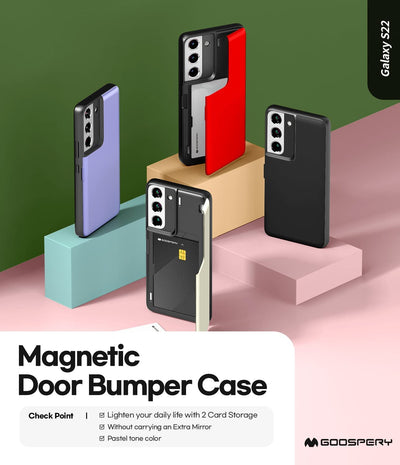 Mercury Goospery Magnetic Door Bumper Case for Samsung Galaxy S22 with Card Holder Wallet - Mobile Phone Cases - best2buy