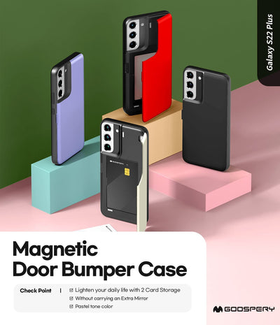 Mercury Goospery Magnetic Door Bumper Case for Samsung Galaxy S22 Plus with Card Holder Wallet - Mobile Phone Cases - best2buy