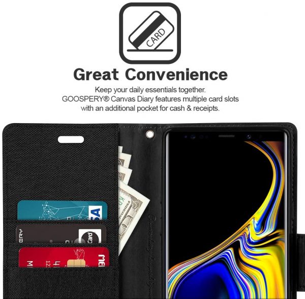 Mercury Goospery Canvas Wallet Case for Samsung Galaxy Note 9