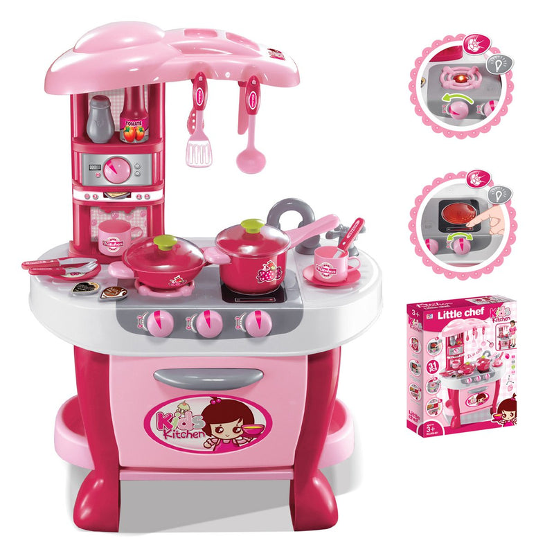 Little Chef 31 piece Kids Kitchen Set With Lights And Sound