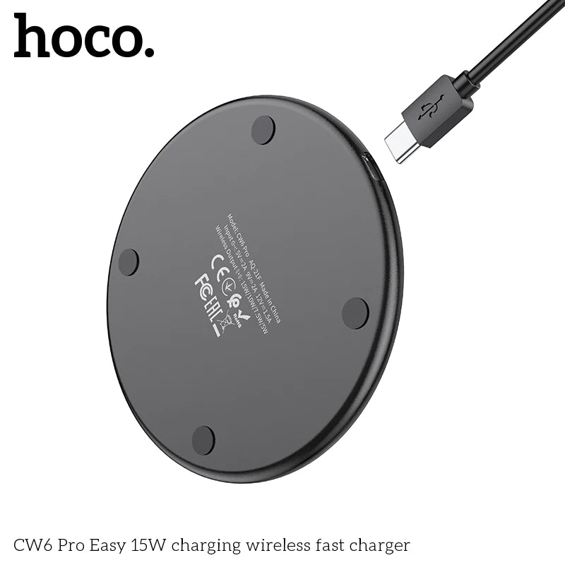 Hoco 15W Wireless Charger w/ LED Light (CW6)