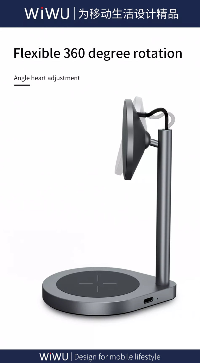 Wiwu Power Air 2 In 1 Wireless Charger - Black