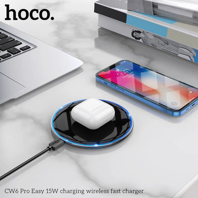 Hoco 15W Wireless Charger w/ LED Light (CW6)