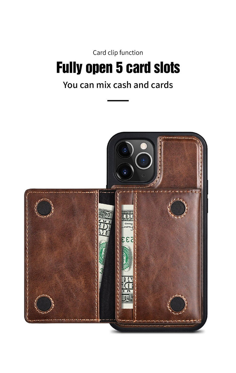 PULOKA PU Leather Magnetic Detachable Card Slot Case for iPhone 11 Pro Max