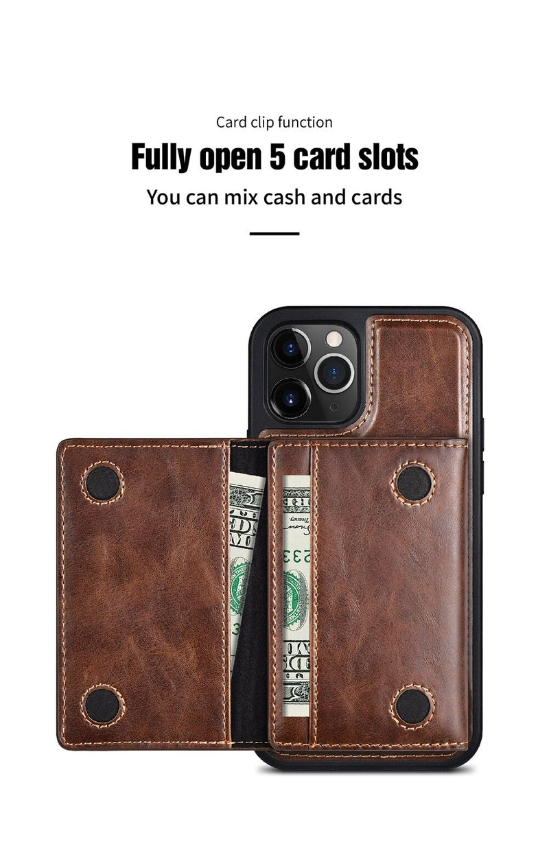 PULOKA PU Leather Magnetic Detachable Card Slot Case for iPhone 11 Pro