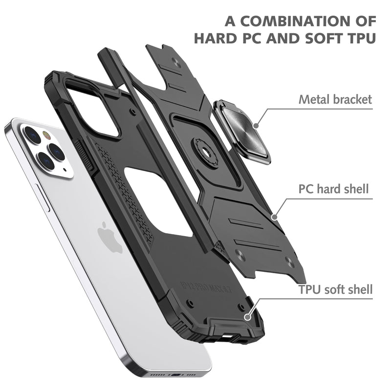 Magnetic Metal Ring Holder Kickstand Case for iPhone 11