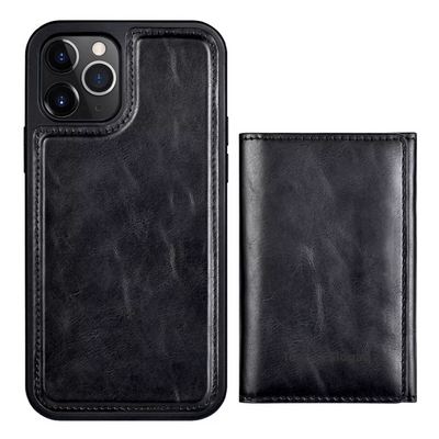 PULOKA PU Leather Magnetic Detachable Card Slot Case for iPhone 12 Pro Max