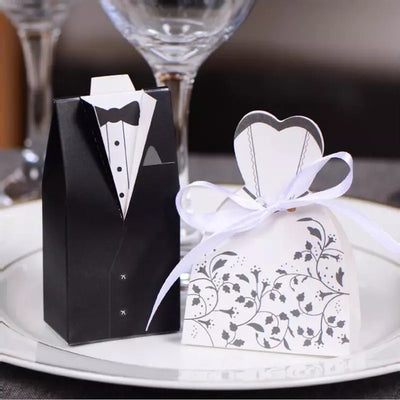 Bride Groom Dress Gift Candy Box for Wedding and Party