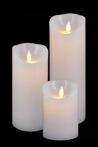 3 Pcs Moving Flame Real Wax LED Candles