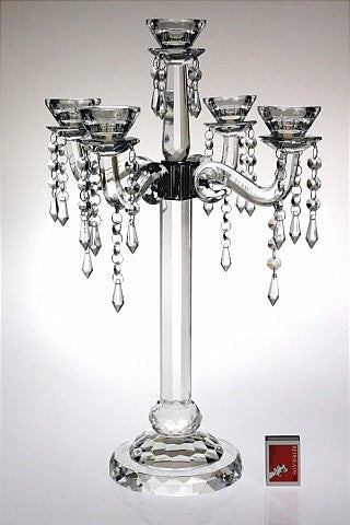 Crystal Candelabra 4arm/5holder W/drops