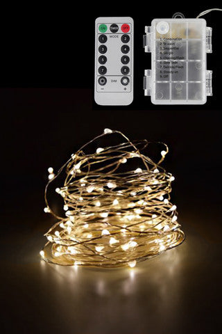 12M Warm White Seed LED String Lights (8 Functions & Waterproof)