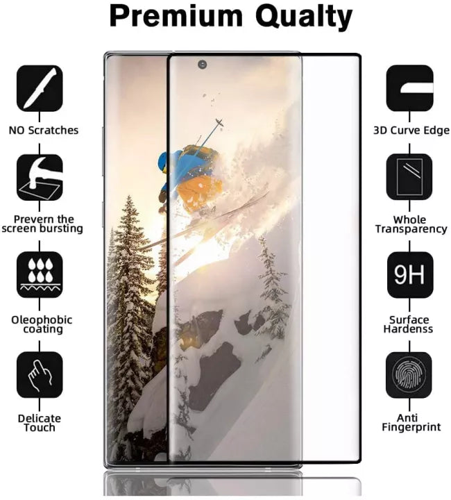 3D Full Cover Tempered Glass for Samsung Galaxy S22 Ultra - Black Edge