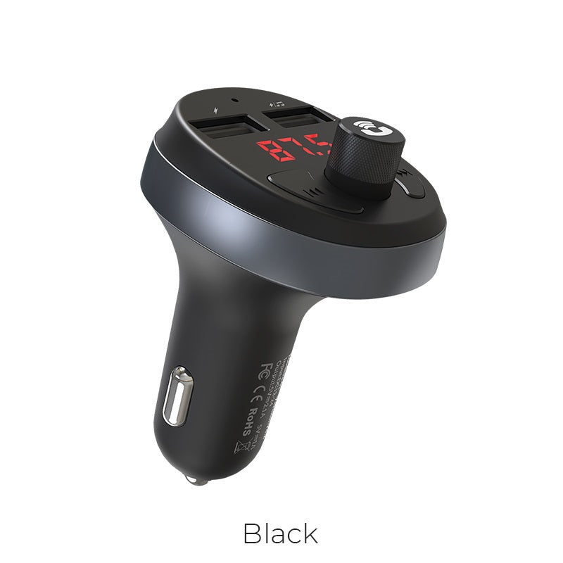 Hoco E41 Car Charger with Bluetooth FM Transmitter - Black