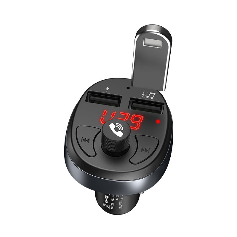 Hoco E41 Car Charger with Bluetooth FM Transmitter - Black