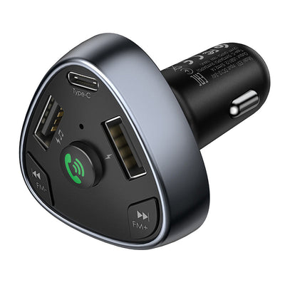 Hoco E51 Fast PD18W Car Charger with Bluetooth FM Transmitter - Black