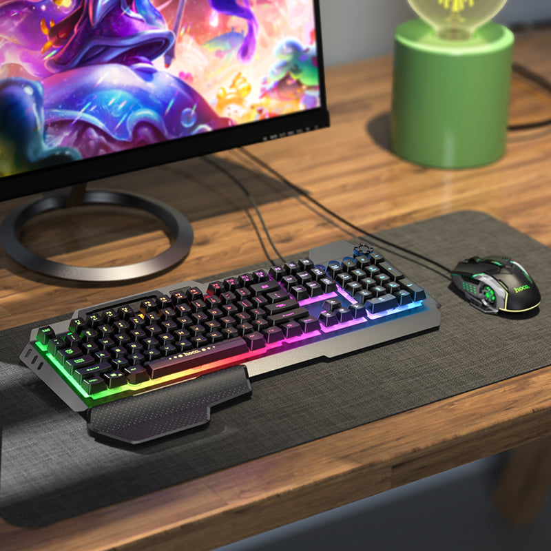 Hoco GM12 Light And Shadow RGB Gaming Keyboard And Mouse Set